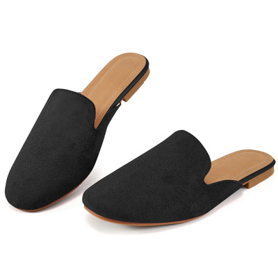 Mules for Women Backless Flat Slides Shoes Ladies Slip-On Loafers