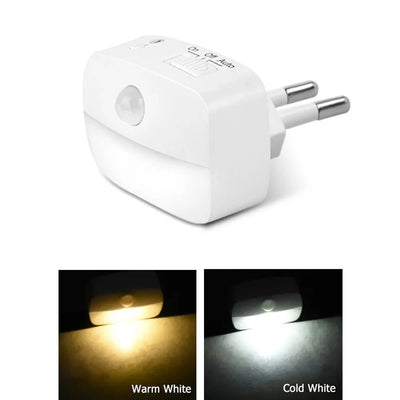 LED Night Light Motion Sensor EU Plug Lamp Nightlights for Children Bedroom Decoration Hallway Stairs WC Bedside Night Lamp
