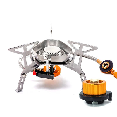 Camping Tourist Burner Big Power Gas Stove Cookware Portable Furnace Picnic Barbecue Tourism Supplies Outdoor Recreation