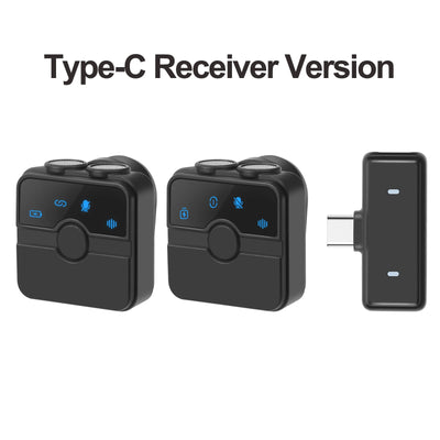 PULUZ Magnetic Lavalier Wireless Microphone with Charging Case Box, Type-C / 8 Pin RX Receiver and 2 TX Microphones