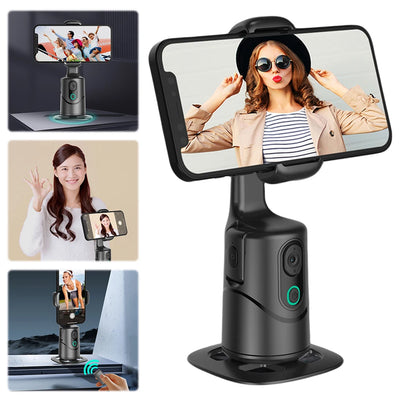 Auto Tracking Phone Holder Built-In Fill Light Smart Shooting Stand Face Tracking Phone Tripod Holder for Tiktok Video Recording