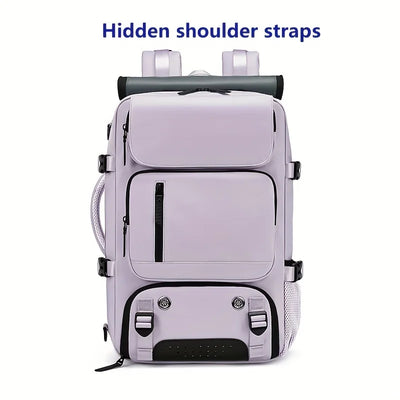 Woman Travel Backpack,Waterproof 16 Inch Business Laptop Backpack with Shoe Bag Hidden USB Charging Port Hiking Camping Backpack