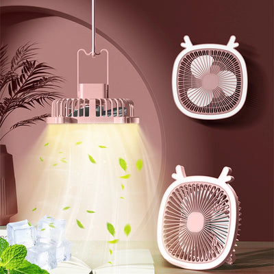 Desktop, Suspended, Wall-Mounted, Multifunctional Lighting Fan Convenient Mute 3-Speed Fan Night Light Wall-Mounted Four-In-One USB Charging Fan Great Deals on Personal Fan
